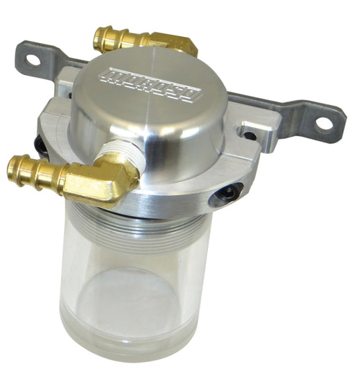 Moroso Universal Air/Oil Separator Catch Can - Small Body w/o Drain - Billet Alum - Raw/Clear Bottom Moroso