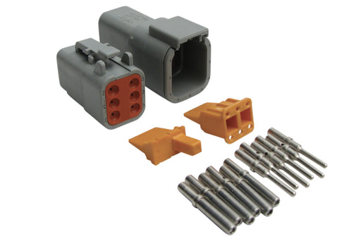 Haltech Matching Set of Deutsch DTM-6 Connectors 7.5 Amp Plug & Pins Haltech