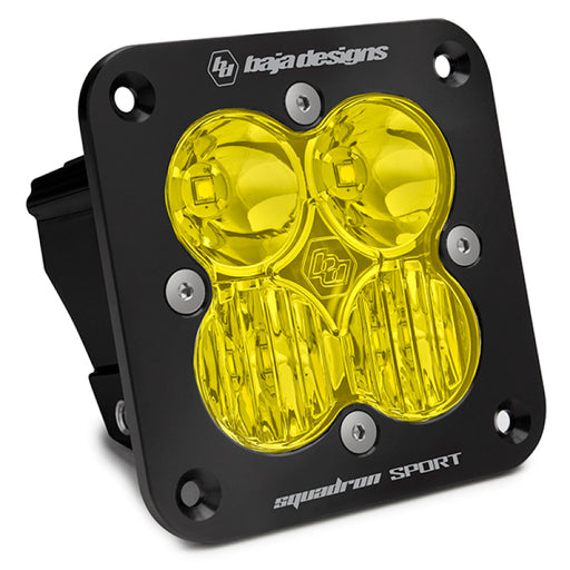 Baja Designs Squadron Sport Driving/Combo Pattern Flush Mount Black LED Light Pod - Amber Baja Designs
