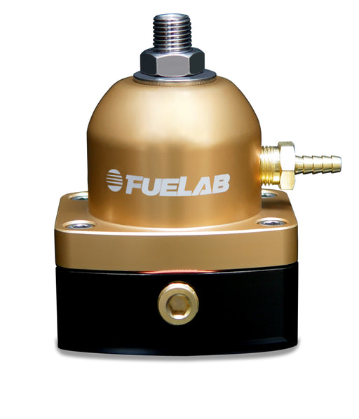 Fuelab 525 EFI Adjustable FPR In-Line 25-90 PSI (1) -6AN In (1) -6AN Return - Gold Fuelab