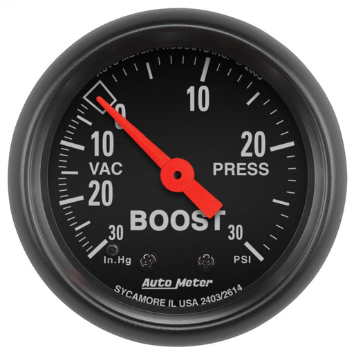 Autometer Z Series 52mm 30 In Hg.-Vac. / 30 PSI Boost / Vacuum Gauge AutoMeter