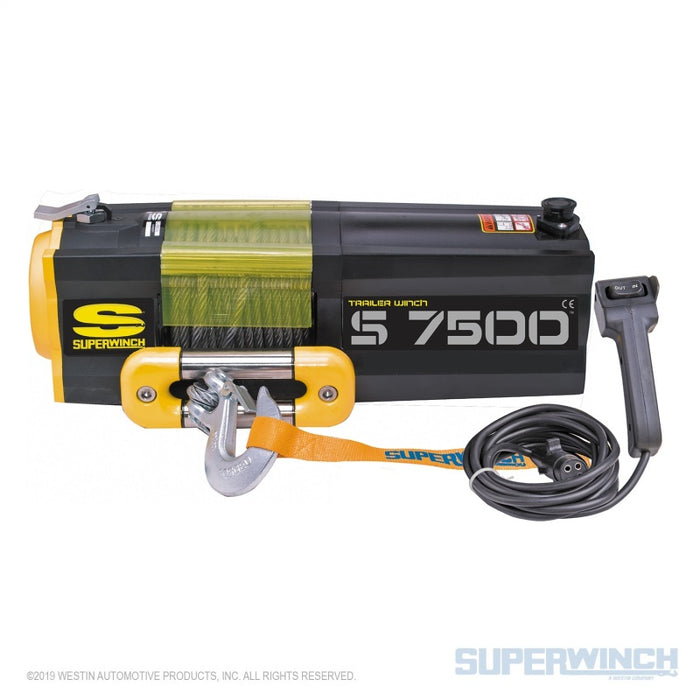Superwinch 7500 LBS 12V DC 5/16in x 54ft Steel Rope S7500 Winch Superwinch