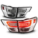 ANZO 11-13 Jeep Grand Cherokee LED Taillights w/ Lightbar Chrome Housing/Clear Lens 4pcs ANZO