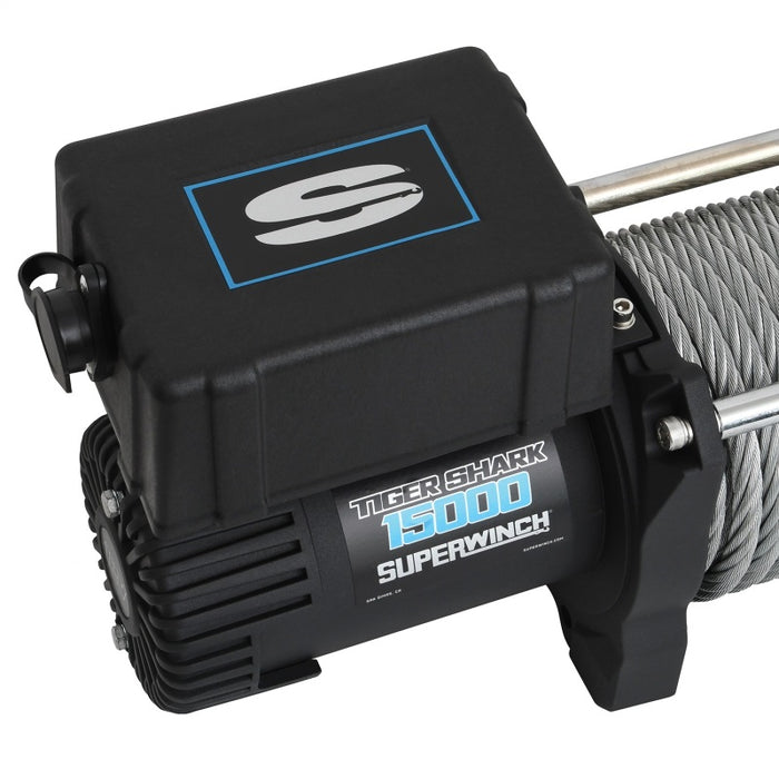 Superwinch 15000 LBS 12V DC 7/16in x 82ft Wire Rope Tiger Shark 11500 Winch Superwinch