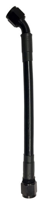 Fragola -10AN Ext Black PTFE Hose Assembly Straight x 45 Degree 20in Fragola