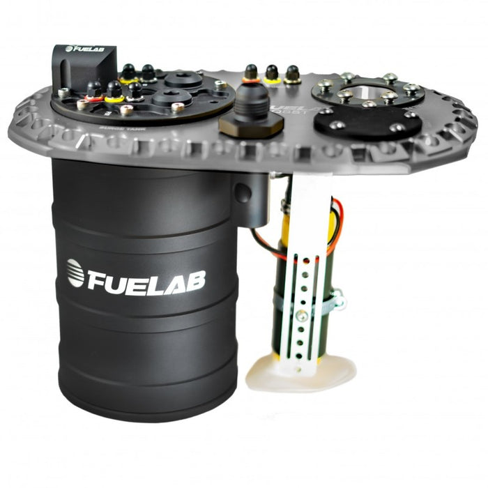 Fuelab Quick Service Surge Tank w/49442 Lift Pump & Twin Screw 600LPH Brushless Pump - Titanium Fuelab