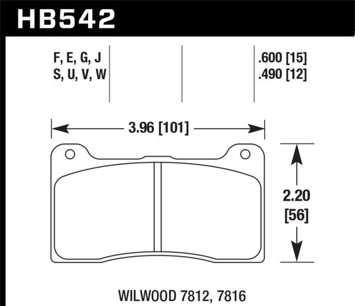 Hawk Wilwood 15mm DTC-30 Race Brake Pads Hawk Performance