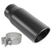 MagnaFlow Tip Black Coated  w/ Clamp Single Wall Round Outlet 4in Diameter 3in Inlet 12in Length Magnaflow