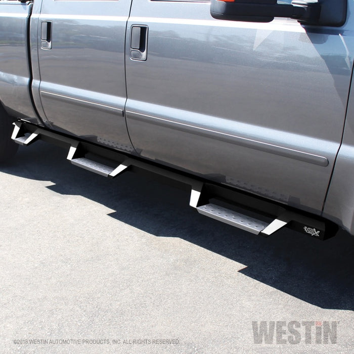 Westin/HDX 99-16 Ford F-250/350 Crew Cab (6.75ft Bed) Stainless Drop Nerf Step Bars - Textured Black Westin