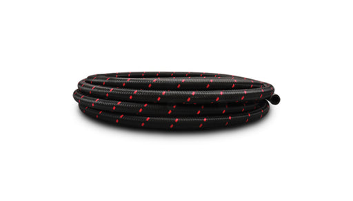 Vibrant -10 AN Two-Tone Black/Red Nylon Braided Flex Hose (5 foot roll) Vibrant