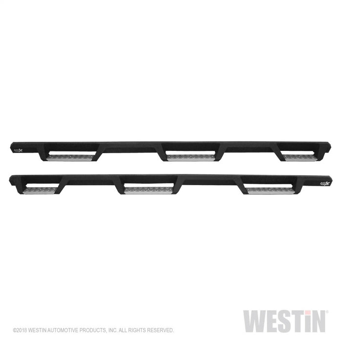 Westin 14-18 Chevrolet Silverado 1500 DC 6.5ft Bed HDX Stainless Drop W2W Nerf Step Bars - Tex. Blk Westin
