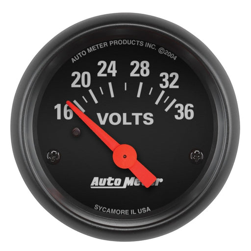 Autometer Z-Series 2-1/16in 16-36 Volts Electric Voltmeter Gauge AutoMeter