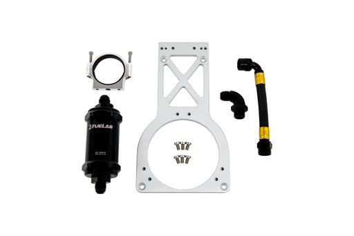 Fuelab Fuel Surge Upgrade Filter Kit (Bracket/Hardware/Hose Assembly/90 Degree Fitting) - 235mm Fuelab