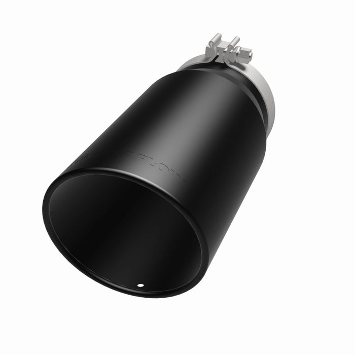 MagnaFlow Tip Stainless Black Coated Single Wall Round Single Outlet 6in Dia 5in Inlet 13in L Magnaflow
