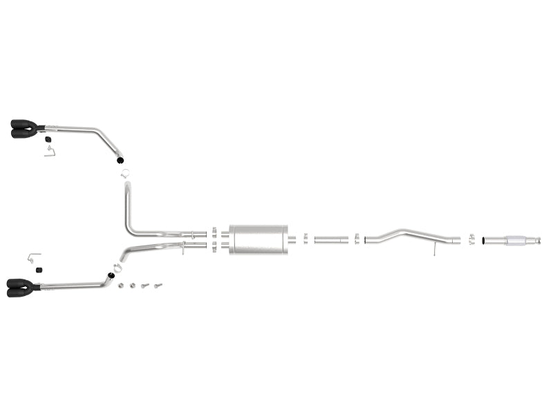 aFe Vulcan Series 3in-2-1/2in 304 SS Cat-Back 2019 GM Silverado / Sierra 1500 V8-5.3L w/ Black Tips aFe