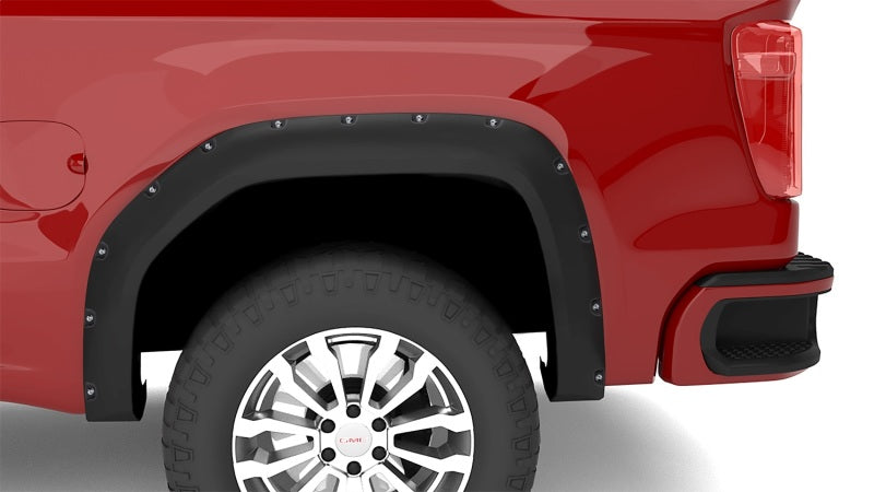 Lund 19-22 GM Silverado/Sierra RX-Flat Textured Elite Series Fender Flares w/Black Bolts - Black 4pc LUND