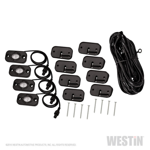 Westin Universal LED Rock Light Kit - 4 Lights - 14ft 9in Wiring Harness & Switch Westin