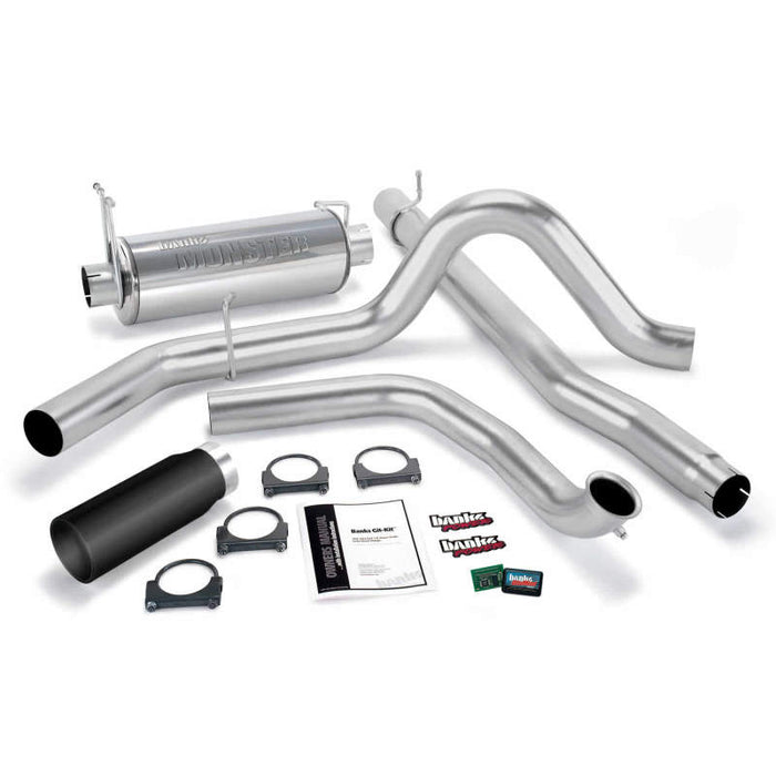 Banks Power 01-03 Ford 7.3L w/Cat Conv Git-Kit - SS Single Exhaust w/ Black Tip Banks Power
