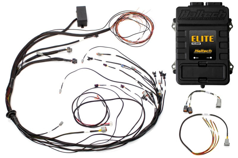 Haltech Elite 1500 Terminated Harness ECU Kit w/ Square EV1 Injector Connectors Haltech