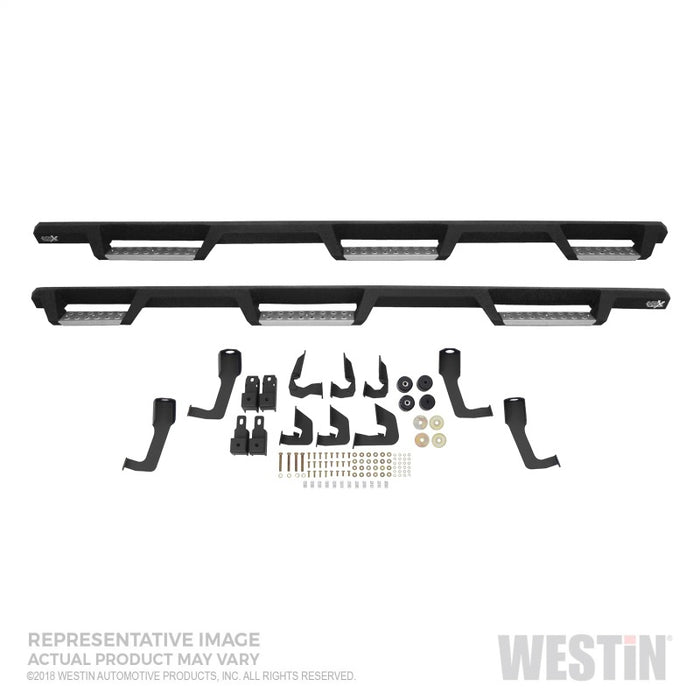Westin/HDX 10-18 Ram 2500/3500 Crew Cab (8ft Bed) Drop Wheel to Wheel Nerf Step Bars - Txt Black Westin
