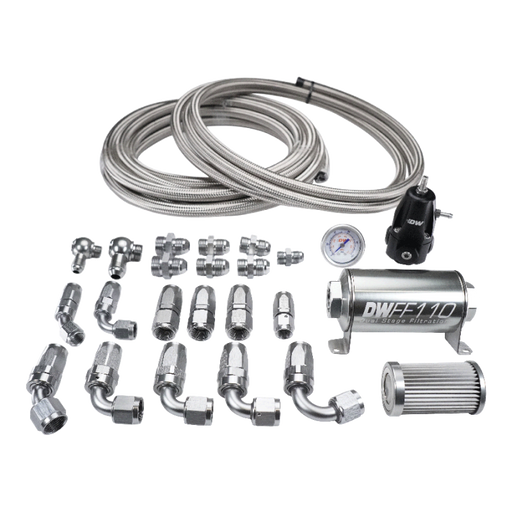 Deatschwerks X2 Series Pump Module -8AN Feed w/ -6AN return CPE Plumbing Kit for 92-00 Honda Civic DeatschWerks