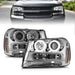 ANZO 02-09 Chevrolet Trailblazer Projector Headlights w/ Halo Chrome Housing (Non-LT Models) ANZO