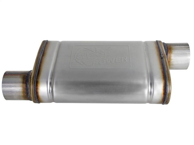 MACH Force-Xp 409 SS Muffler 3in ID Offset/Offset x 4in H x 9in W x 14in L - Oval Body aFe