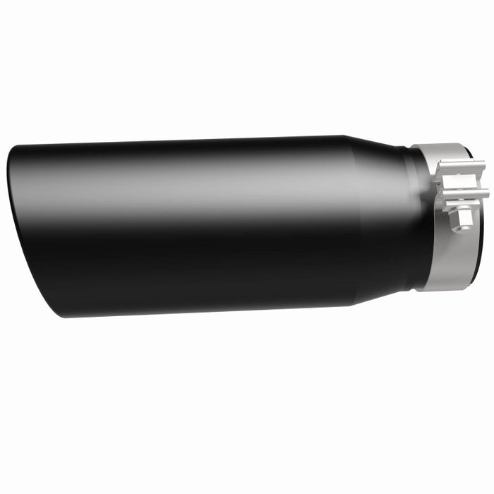 MagnaFlow Tip Stainless Black Coated Single Double Round Single Outlet 5in Dia 4in Inlet 13in L Magnaflow