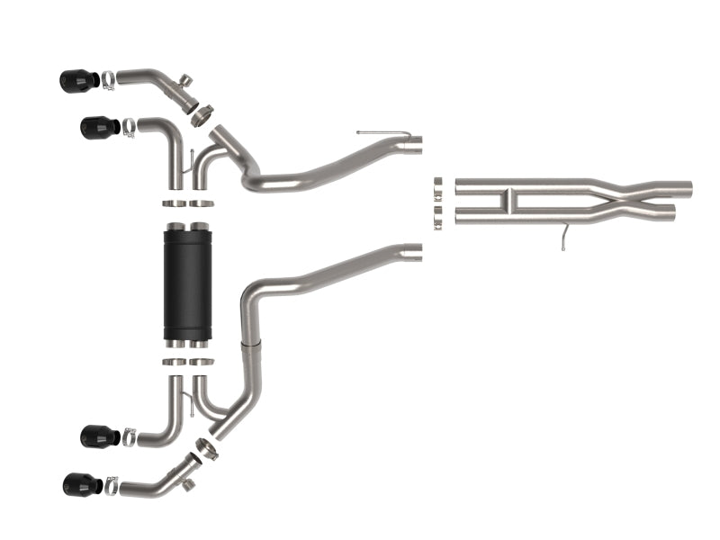 aFe Vulcan Series 2.5in 304SS Cat-Back Exhaust 2021+ Jeep Wrangler 392 6.4L w/ Black Tips aFe