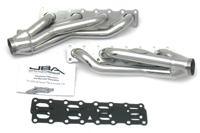 JBA 04-15 Nissan 5.6L VK56DE Oval Port 1-5/8in Primary Silver Ctd Cat4Ward Header JBA
