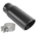 MagnaFlow Tip Black Coated  w/ Clamp Single Wall Round Outlet 4in Diameter 3in Inlet 12in Length Magnaflow