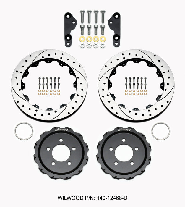 Wilwood Pro-Matrix Rear Kit Drilled 05-12 Mustang GT (2pc Hat/Rtr)