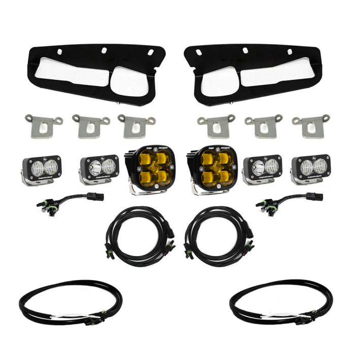Baja Designs 2021+ Ford Bronco Amber SAE Fog Pocket Kit w/Upfitter Baja Designs