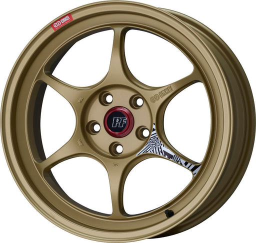 Enkei PF06 18x9in 5x114.3 BP 42mm Offset 75mm Bore Gold Wheel Enkei
