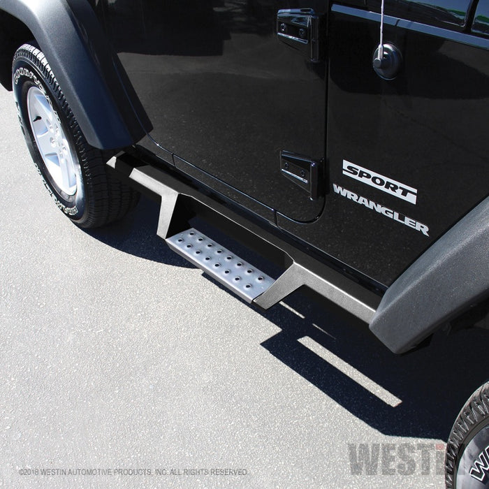 Westin 07-18 Jeep Wrangler JK 2dr. HDX Stainless Drop Nerf Step Bars - Tex. Blk Westin