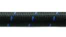 Vibrant -12 AN Two-Tone Black/Blue Nylon Braided Flex Hose (5 foot roll) Vibrant