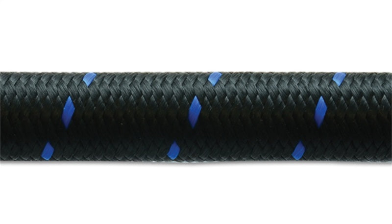 Vibrant -12 AN Two-Tone Black/Blue Nylon Braided Flex Hose (5 foot roll) Vibrant