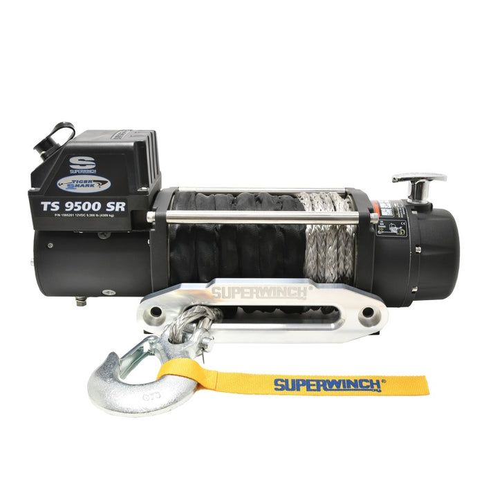 Superwinch 9500 LBS 12V DC 3/8in x 80ft Synthetic Rope Tiger Shark 9500 Winch Superwinch