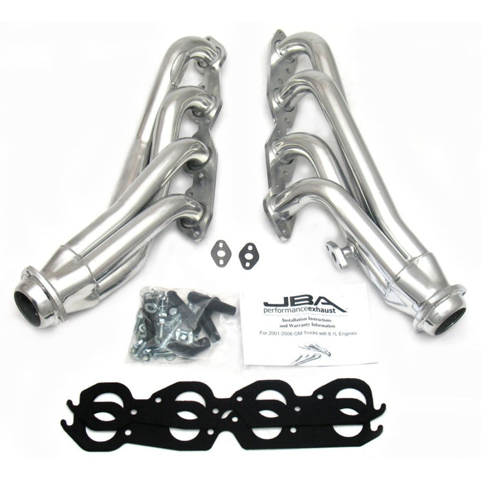 JBA 01-03 Gm Truck 8.1L BBC w/o EGR/A.I.R. 1-3/4in Primary Silver Ctd Cat4Ward Header JBA