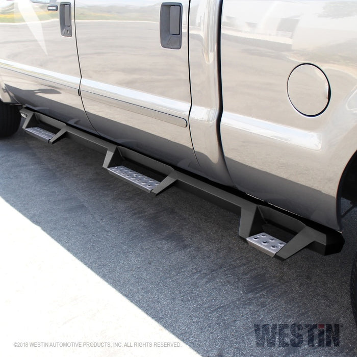 Westin/HDX 99-16 Ford F-250/350 Crew Cab (6.75ft Bed) Stainless Drop Nerf Step Bars - Textured Black Westin