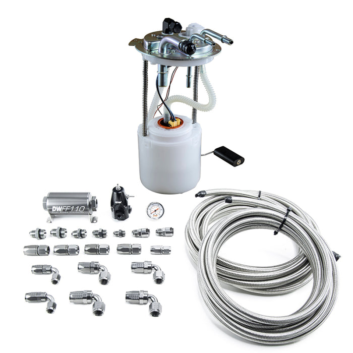DeatschWerks 05-19 Yukon/Tahoe/Suburban DW400 Pump Module and Return SS CPE Plumbing Kit DeatschWerks