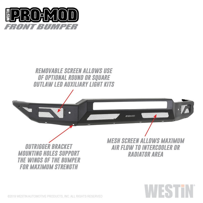 Westin 15-19 Chevrolet Silverado 2500/3500 Pro-Mod Front Bumper - Textured Black Westin