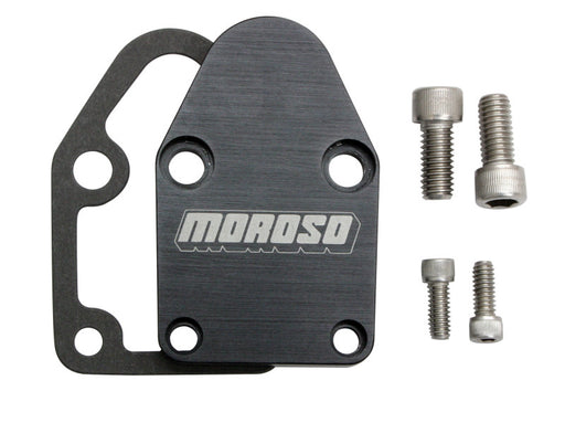 Moroso Chevrolet Small Block Fuel Pump Block-Off Plate w/Gaskets - Billet Aluminum Moroso