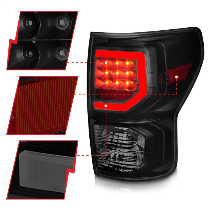 Anzo 07-11 Toyota Tundra Full LED Tailights Black Housing Smoke Lens G2 (w/C Light Bars) ANZO