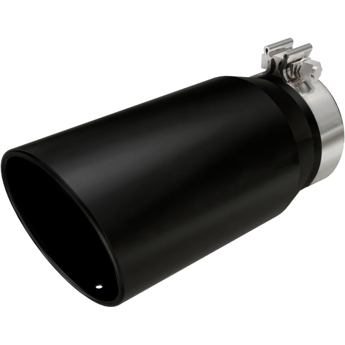 MagnaFlow Tip Stainless Black Coated Single Wall Round Single Outlet 6in Dia 5in Inlet 13in L Magnaflow