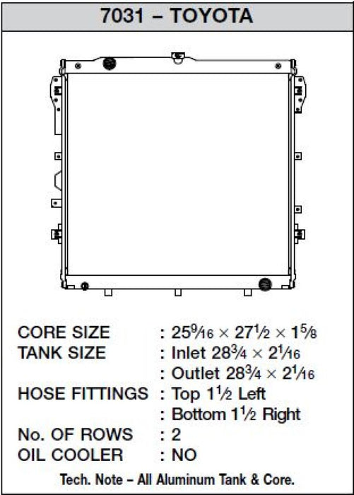 CSF 07-19 Toyota Tundra 5.7L Radiator CSF