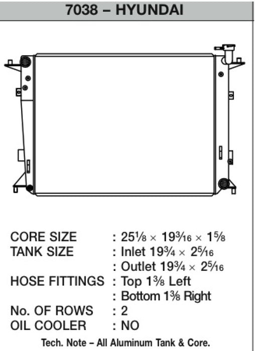 CSF 10-12 Hyundai Genesis 3.8L Radiator CSF