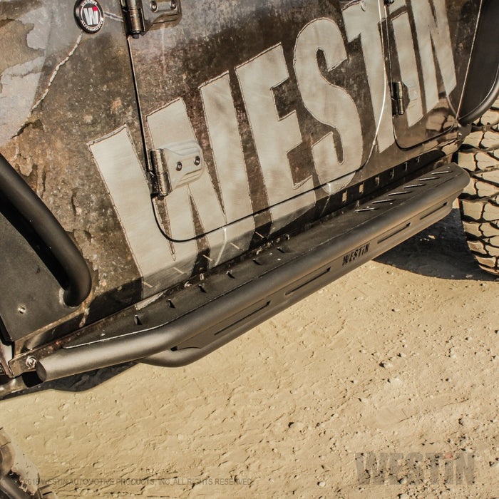 Westin/Snyper 2018+ Jeep Wrangler JL Unlimited 4DR Triple Tube Rock Rail Steps - Textured Black Westin