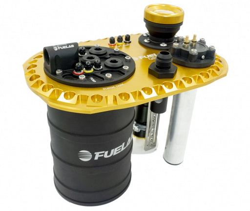 Fuelab Quick Service Surge Tank w/49442 Lift Pump & Single 500LPH Brushless Pump w/Controller - Gold Fuelab