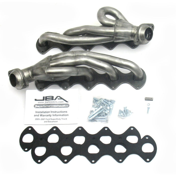JBA 05-10 Ford F-Series 6.8L 3V V10 1-1/2in Primary Raw 409SS Cat4Ward Header JBA